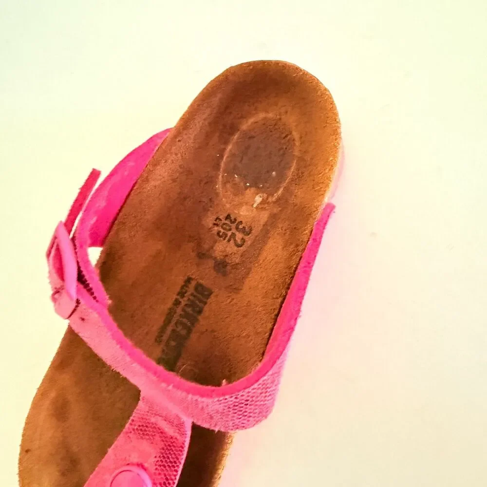 Birkenstock Gizeh Kids Hologram Pink Sandals, 32 Summer Shoe